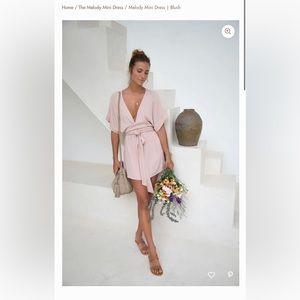 Hazel and Folk Melody Mini Dress - Blush